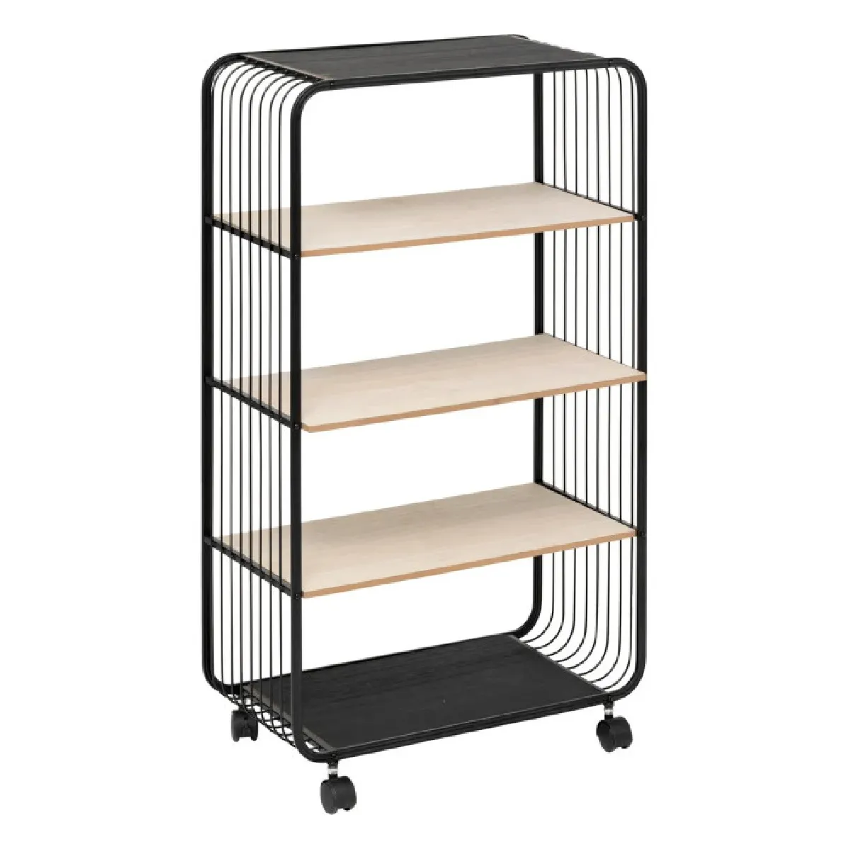 Five simply smart Étagère à roulettes 4 niveaux - Noir