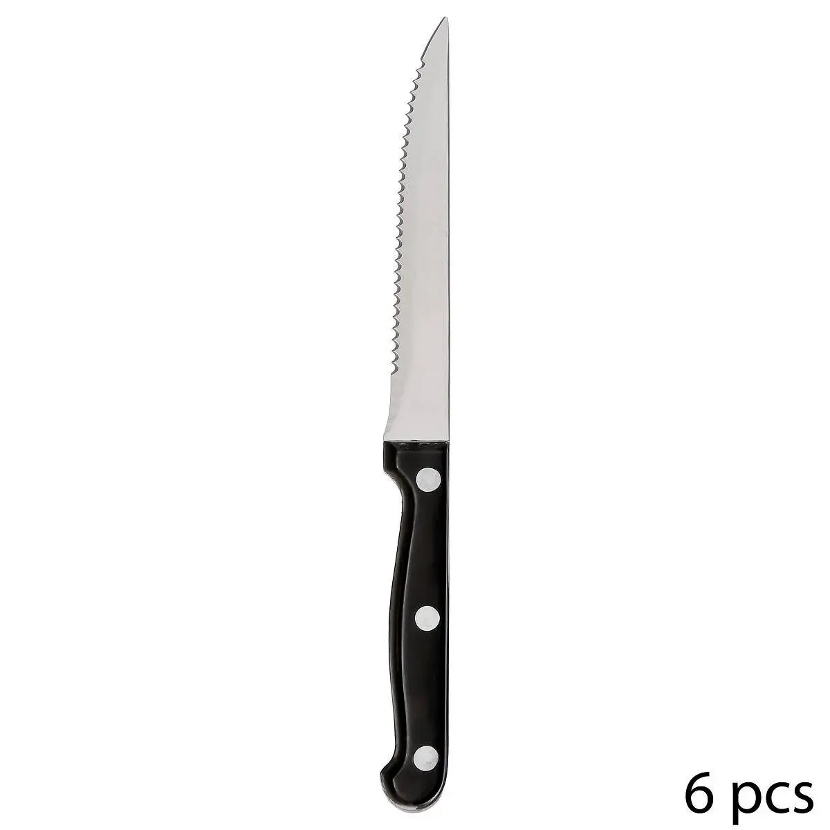 Lot de 6 Couteaux de Table Steak 27cm Noir