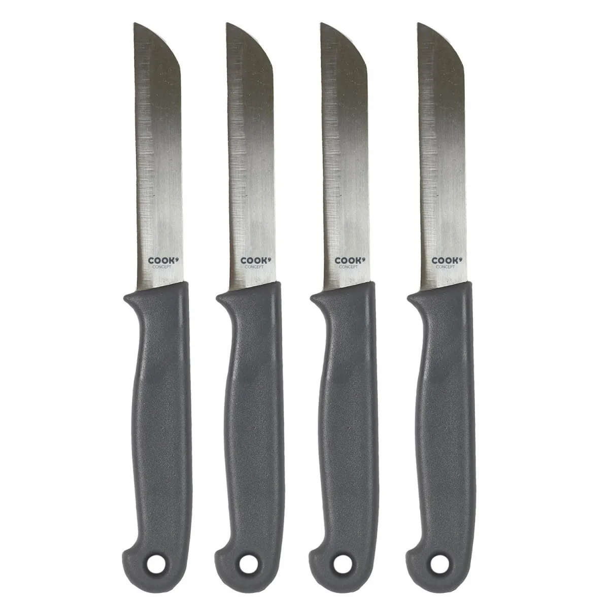 Lot de 4 Couteaux Inox Easy Cut 17cm Gris