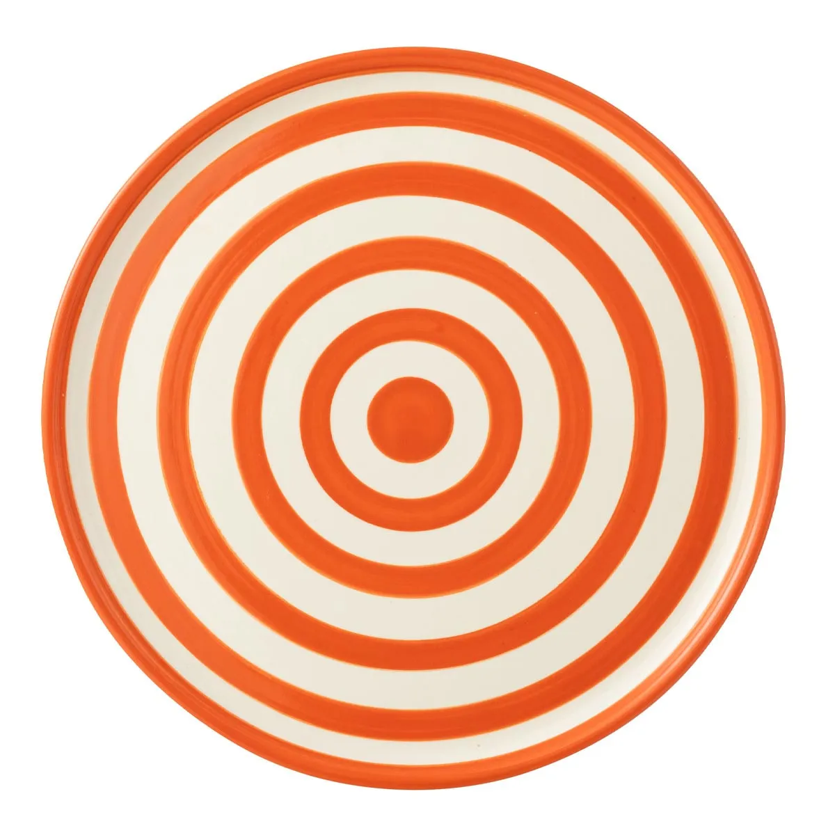 Assiette de Présentation en Céramique Granada Rayure 34cm Orange