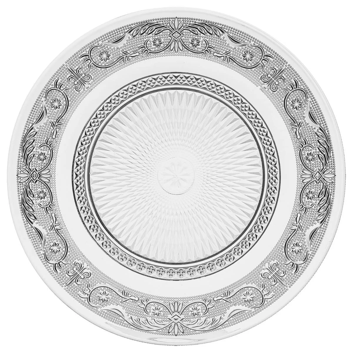 Lot de 6 Assiettes Plates Renaissance 25cm Transparent