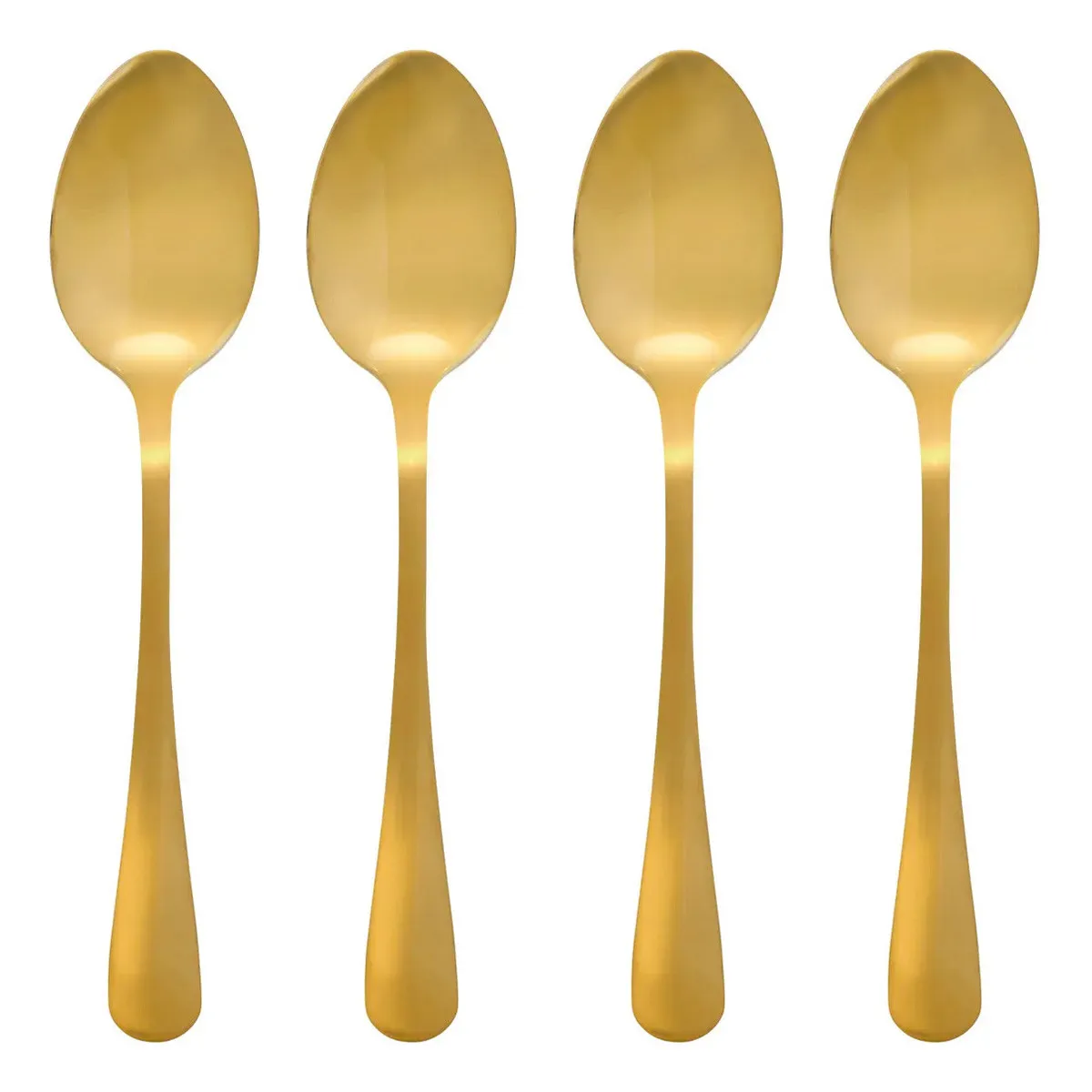 Lot de 4 Cuillères à Soupe en Inox Gold 20cm Or