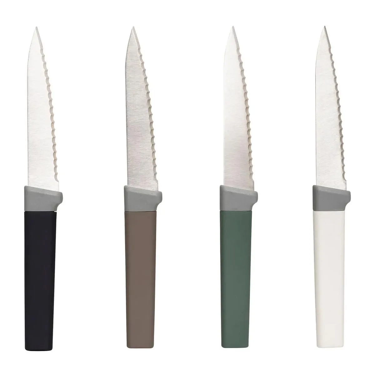 Lot de 4 Couteaux à Steak Antidérapant 22cm Multicolore