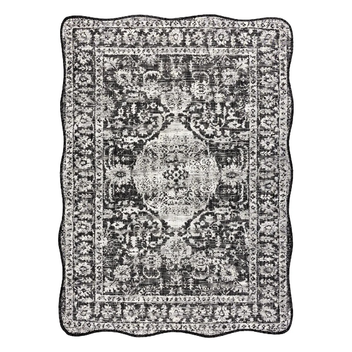 Tapis en sisal ORGANIC 2762 Ornement cadre naturel écru – forme irrégulière moderne 133x190 cm - vue 2