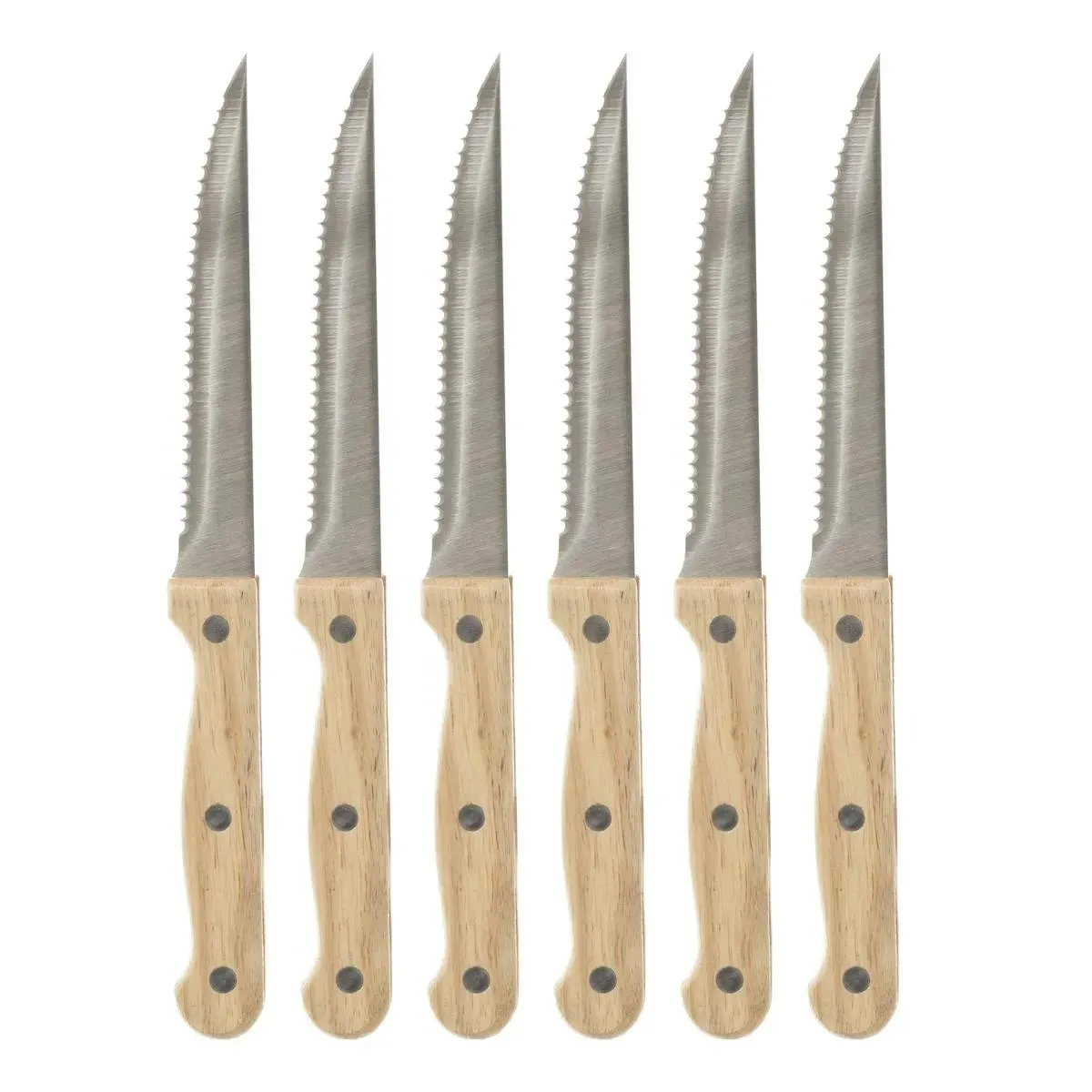 Lot de 6 Couteaux à Steak Bois Dosa 21cm Naturel