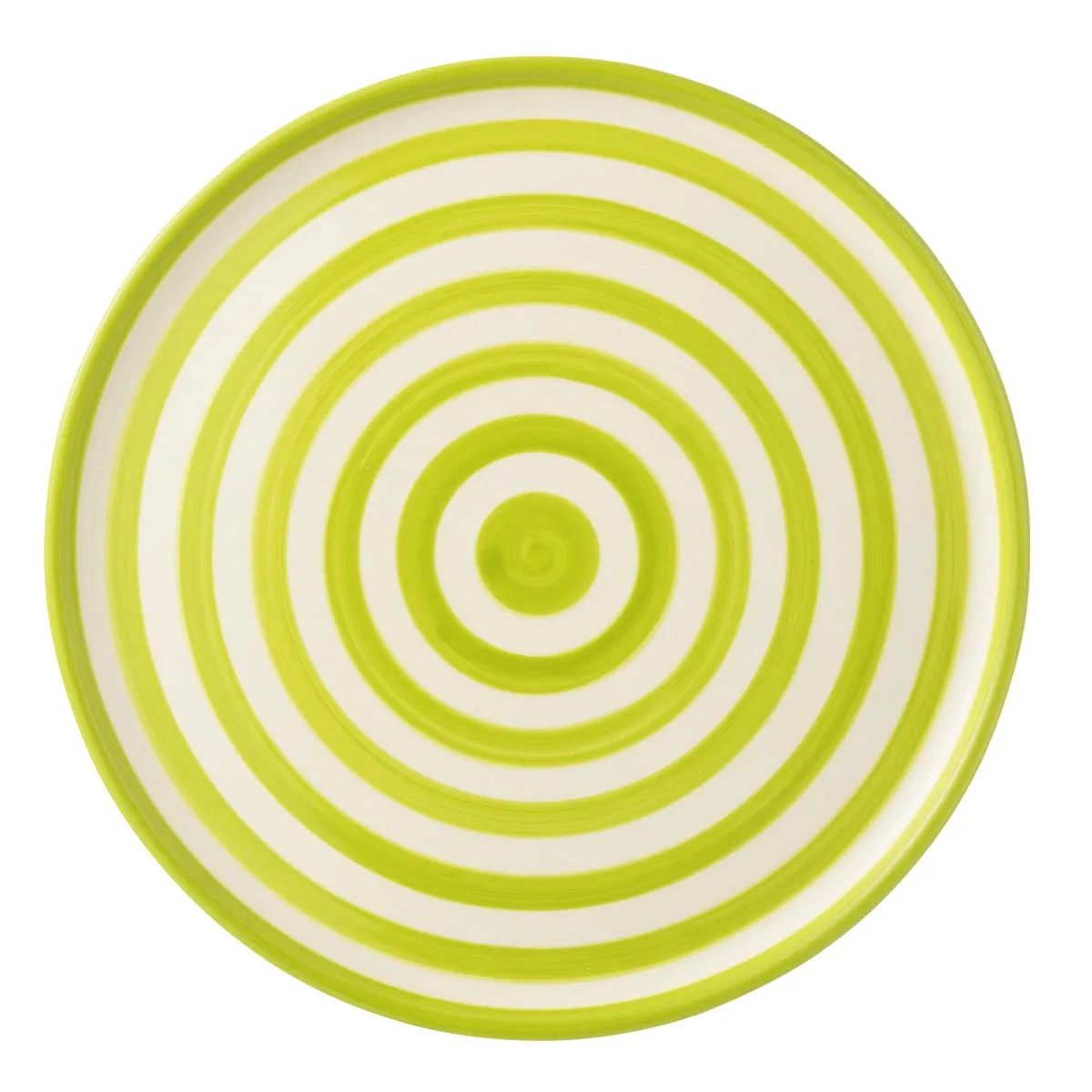 Assiette de Présentation en Céramique Granada Rayure 34cm Vert
