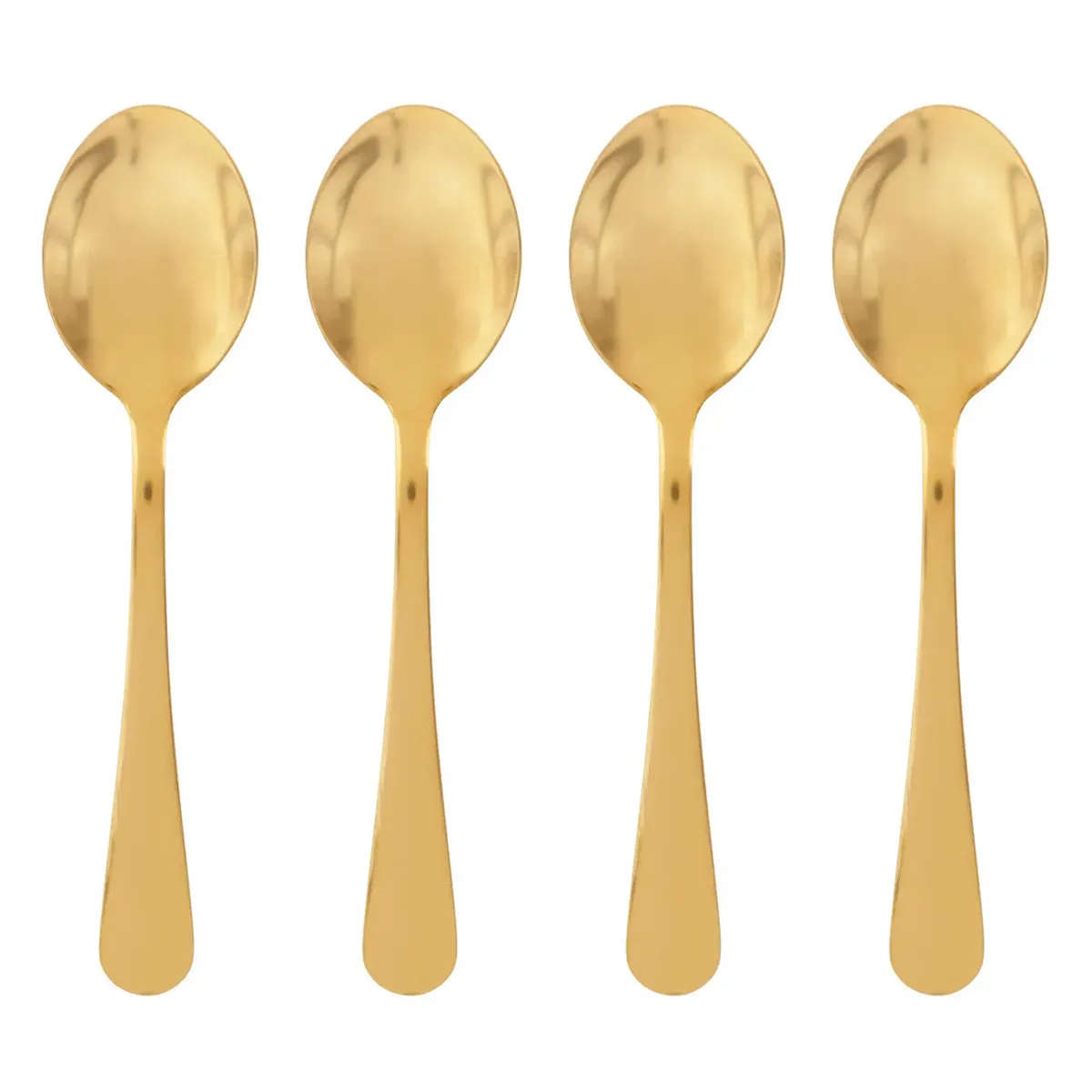Lot de 4 Cuillères à Café en Inox Gold 13cm Or