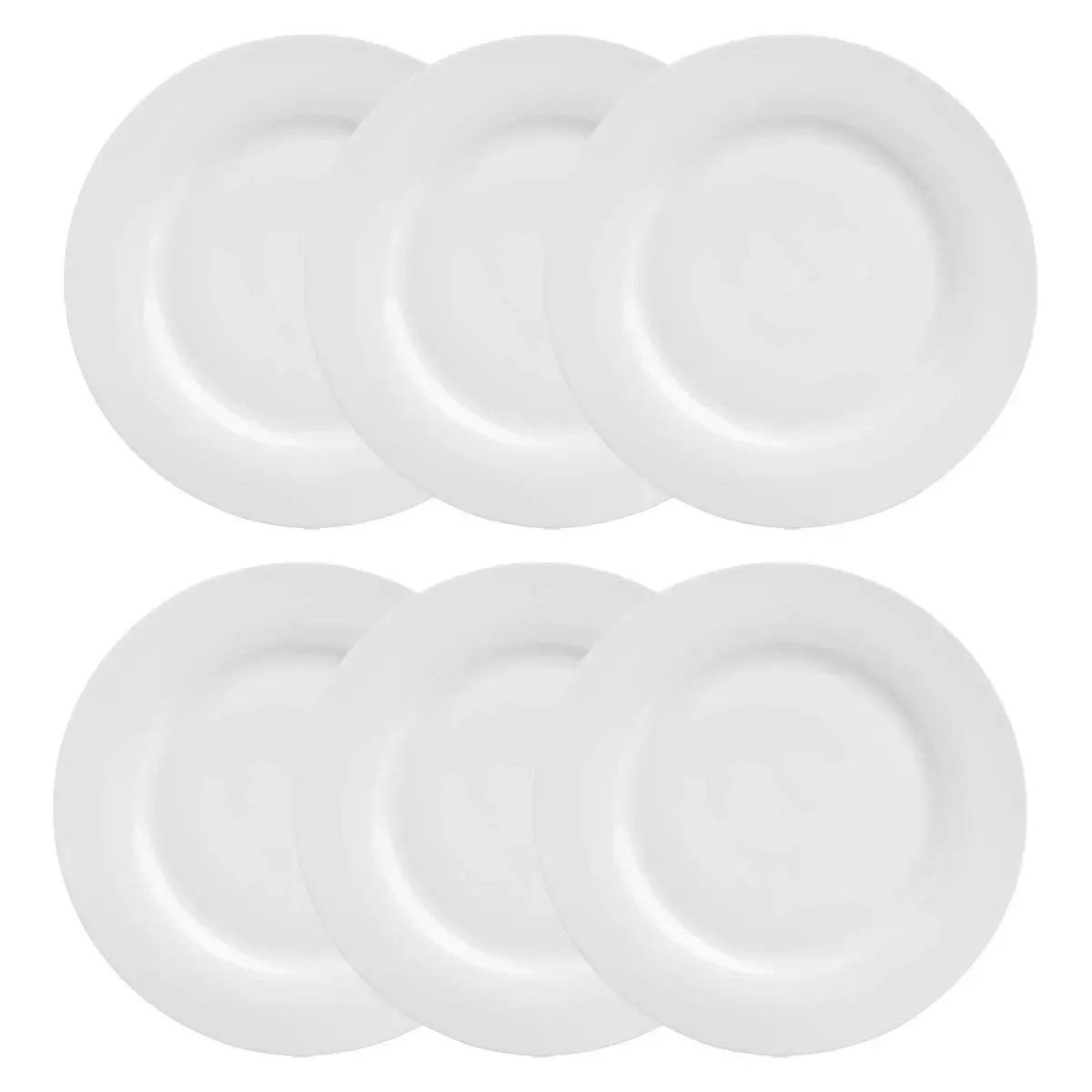 SECRET DE GOURMET Lot De 6 Assiettes Plates ""ronde"" 24cm Blanc 