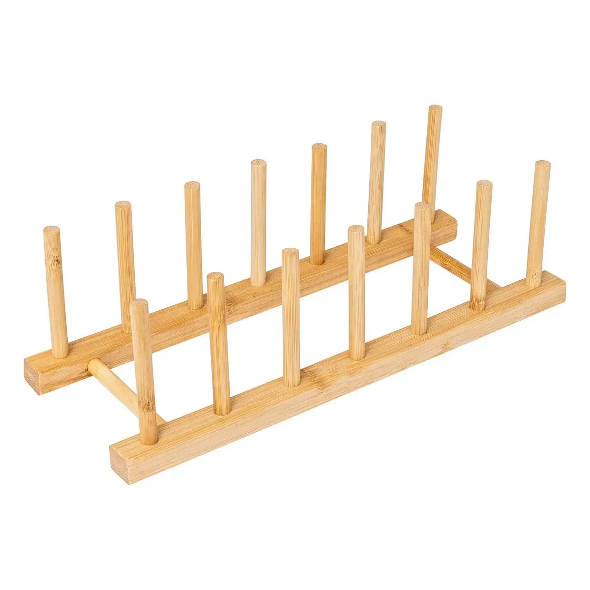 Rack de Rangement 6 Assiettes Bambou 30cm Naturel