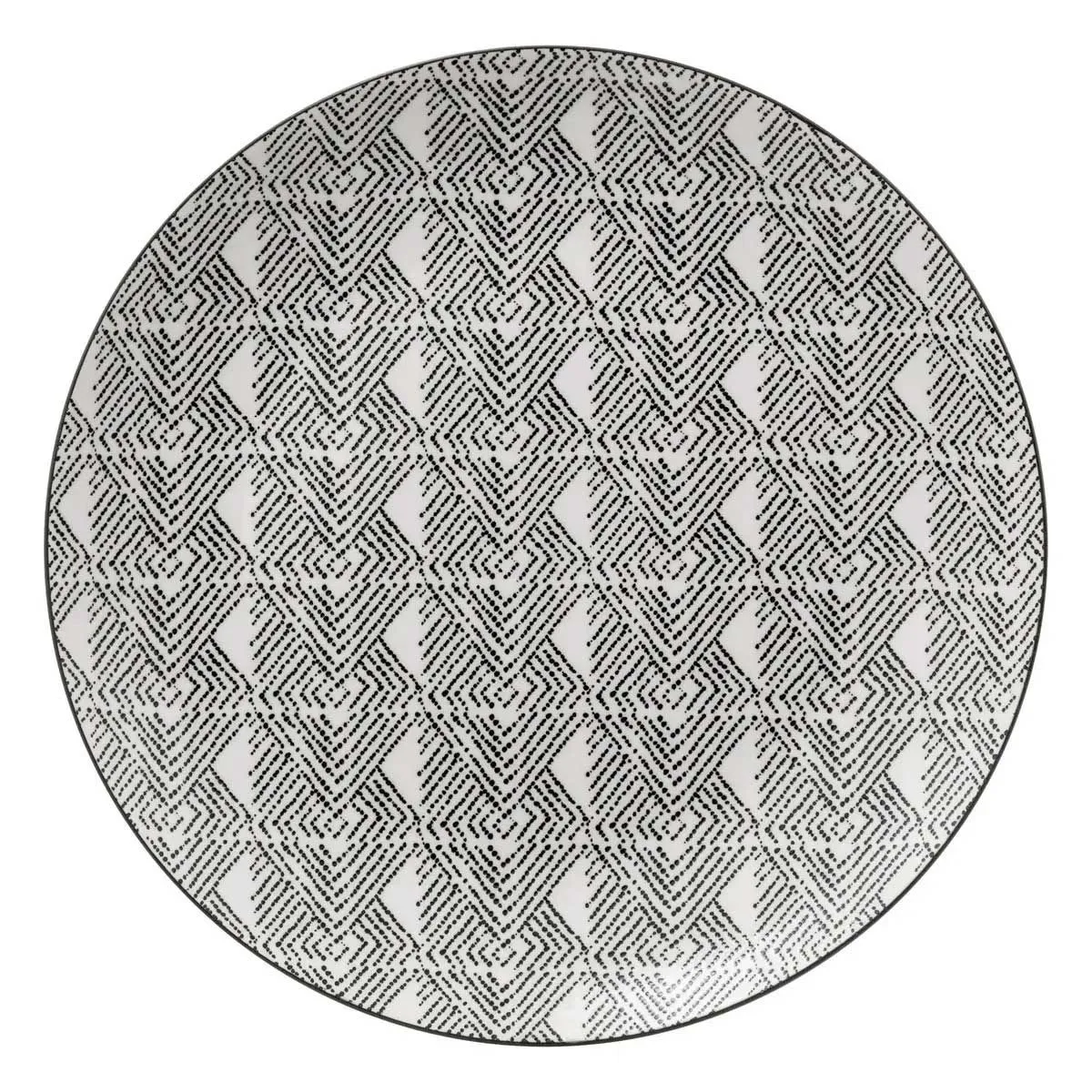 Lot de 6 Assiettes Plates Bohemia Etnic 26cm Noir