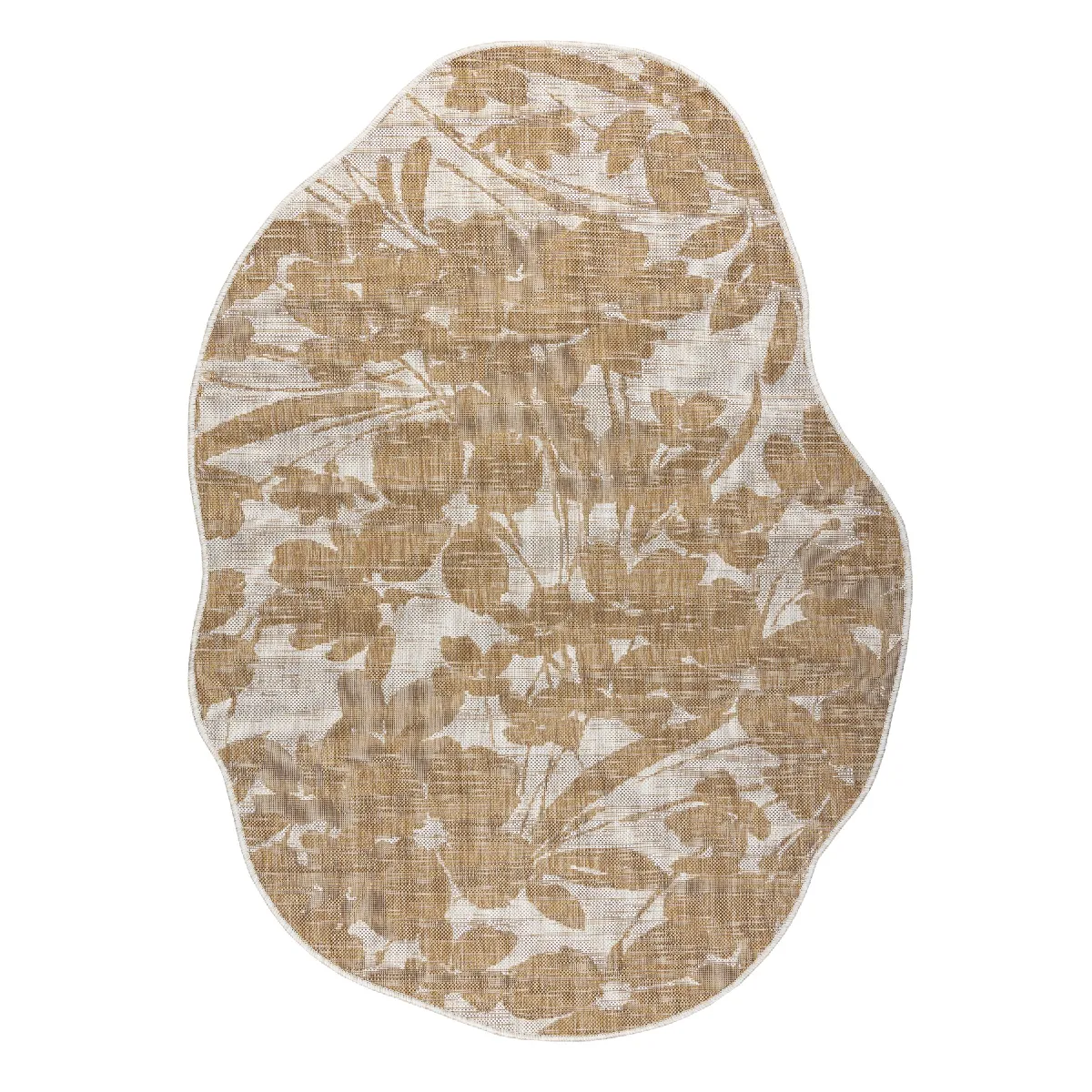 Tapis en sisal ORGANIC 2735 Fleurs écru – naturel forme irrégulière moderne 200x290 cm - vue 2