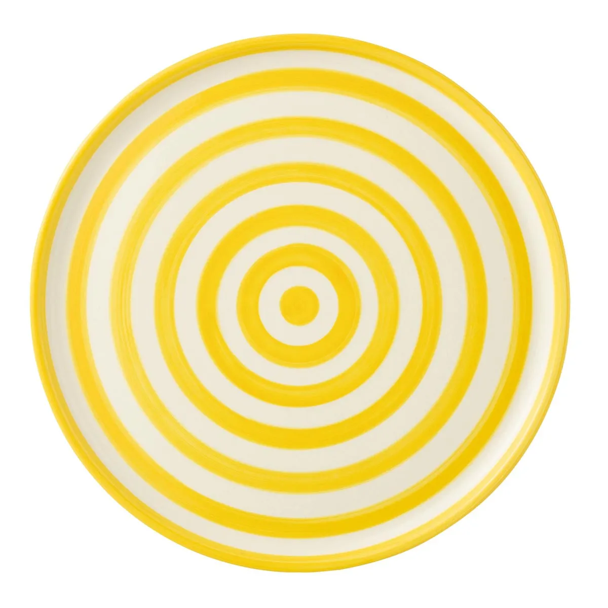Assiette de Présentation en Céramique Granada Rayure 34cm Jaune