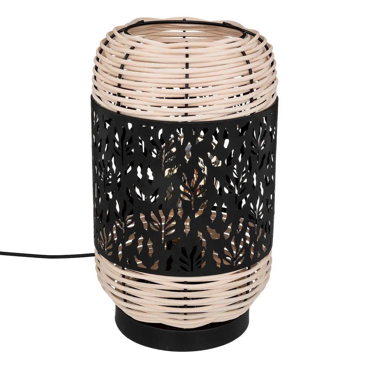 Atmosphera Noir/Beige Lampe À Poser Cosy – &