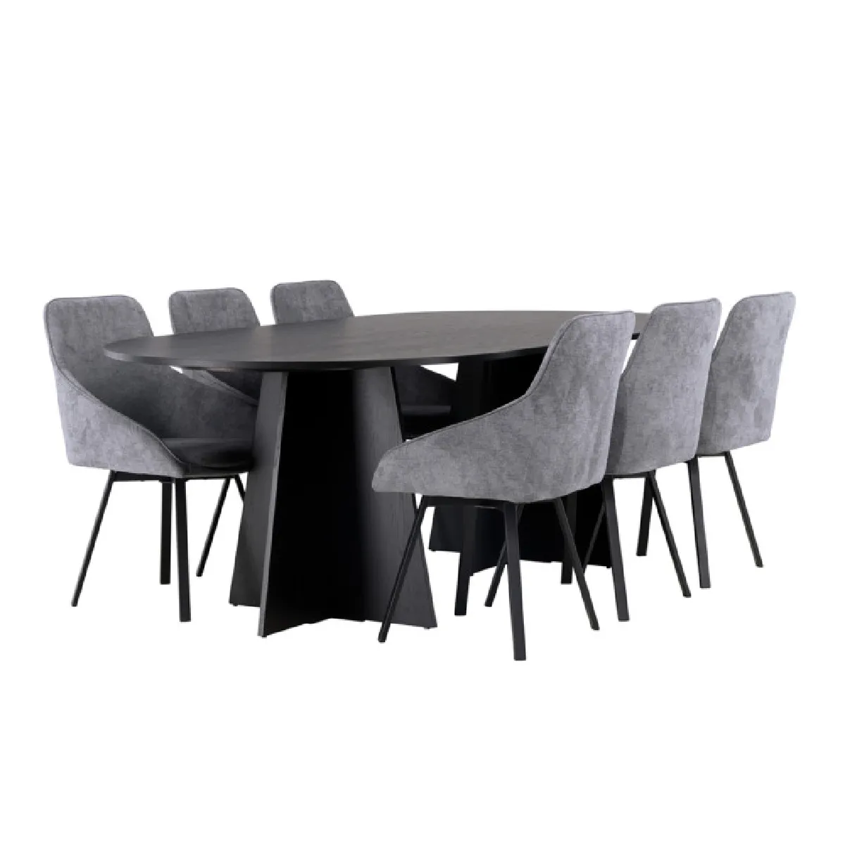Paris prix Ensemble table à manger 6 chaises - Noir et gris