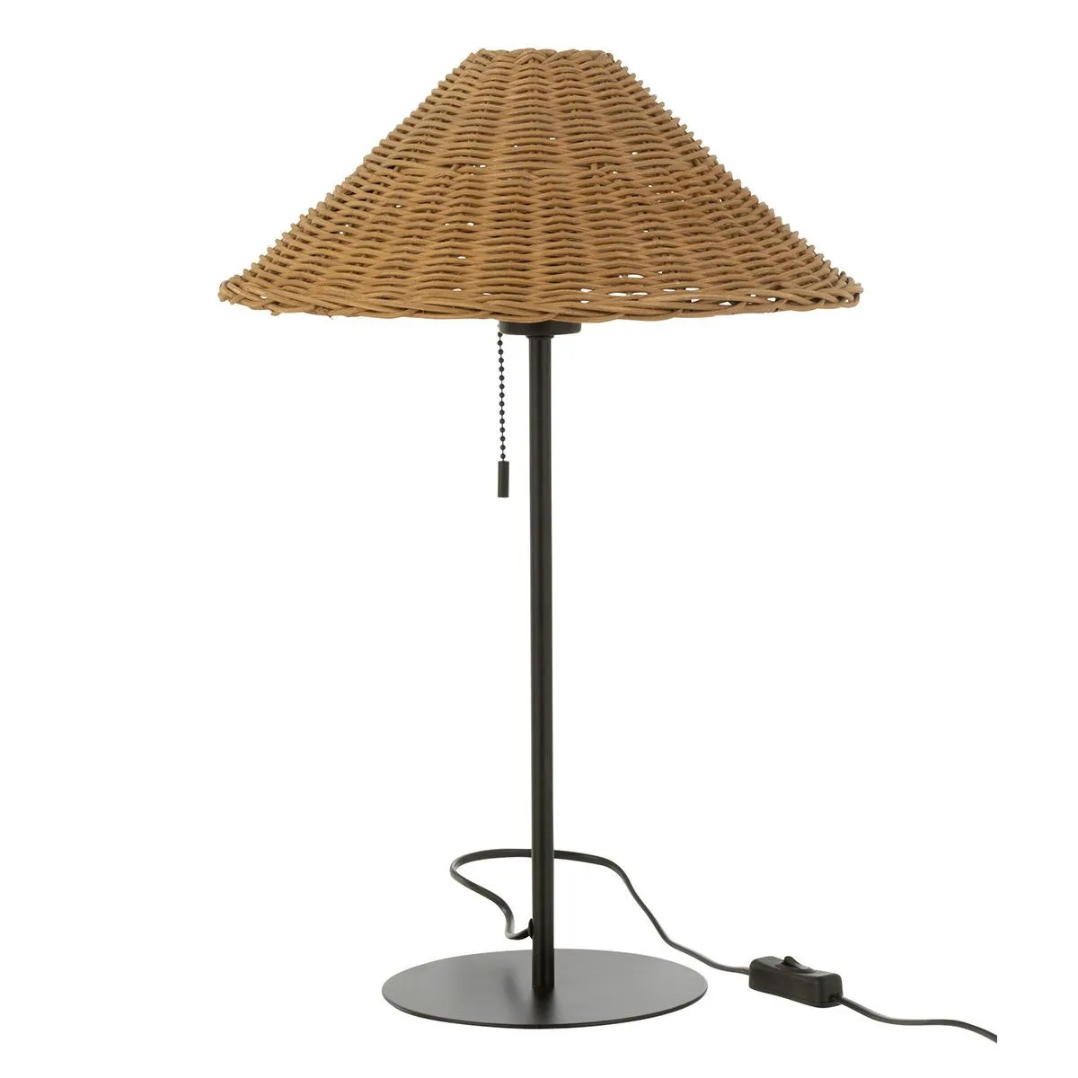 Paris prix Lampe à poser rotin – Naturel et noir