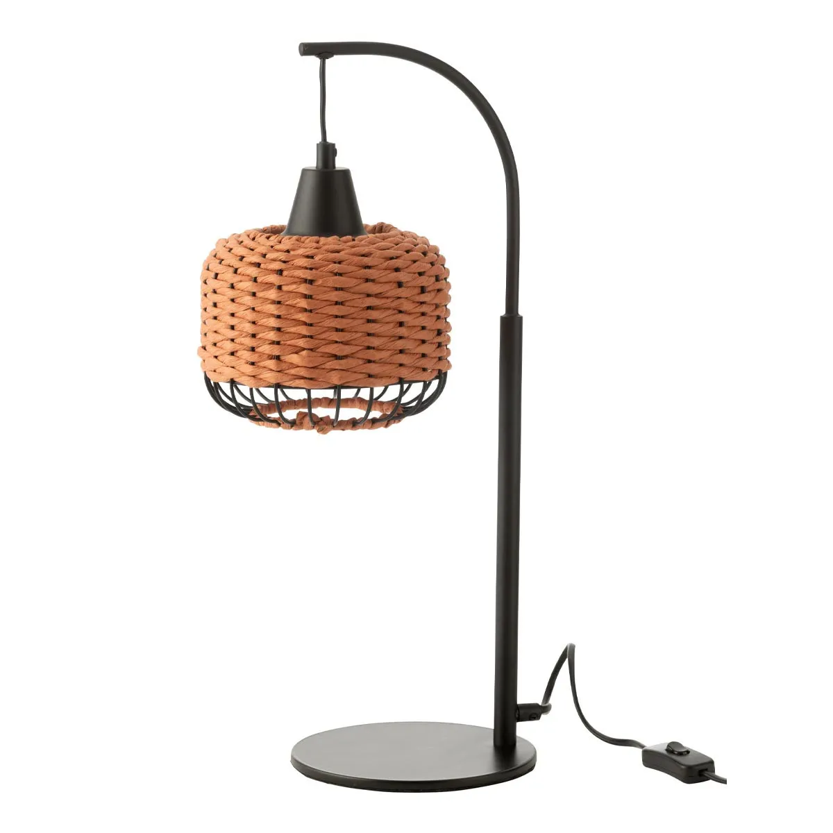 Paris prix Lampe à poser lanterne métal - Orange