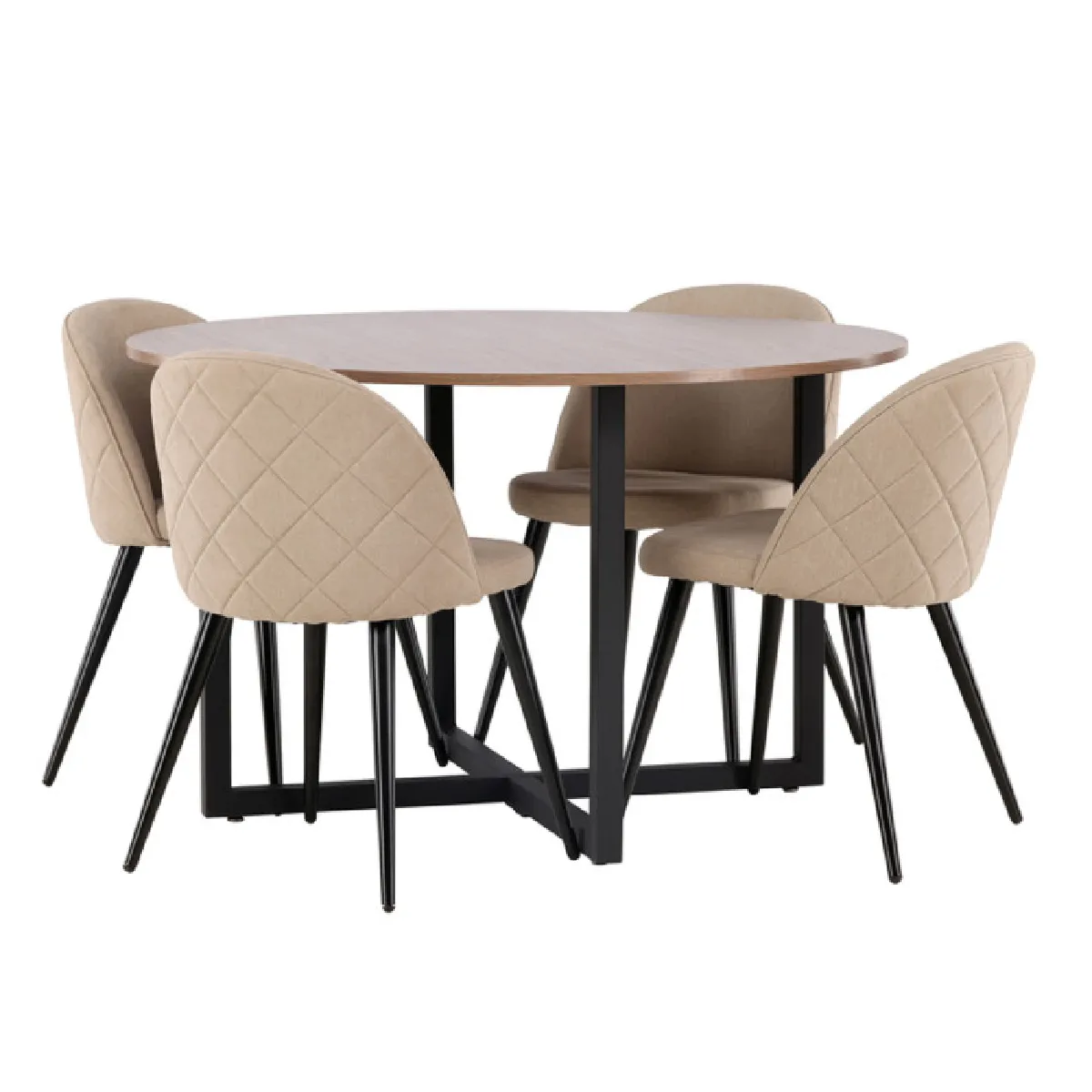 Paris prix ensemble table à manger 4 chaises - noyer & beige