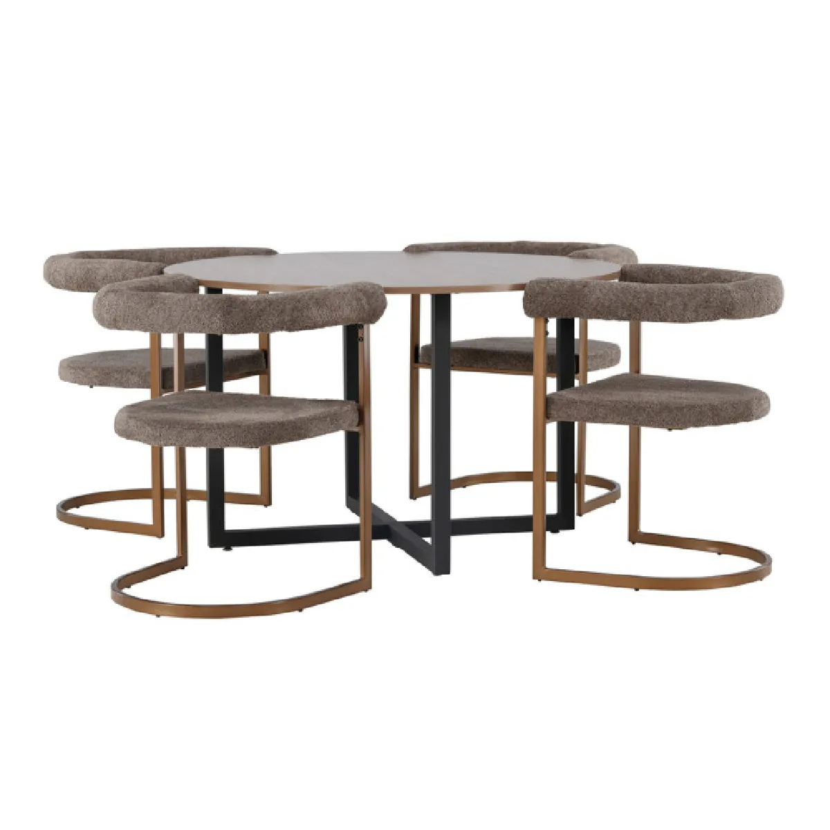 Paris prix ensemble table à manger 4 chaises - noyer et marron