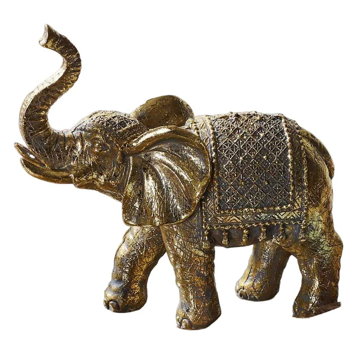Generique Statuette Déco "Eléphant" 21Cm Doré - Image 3