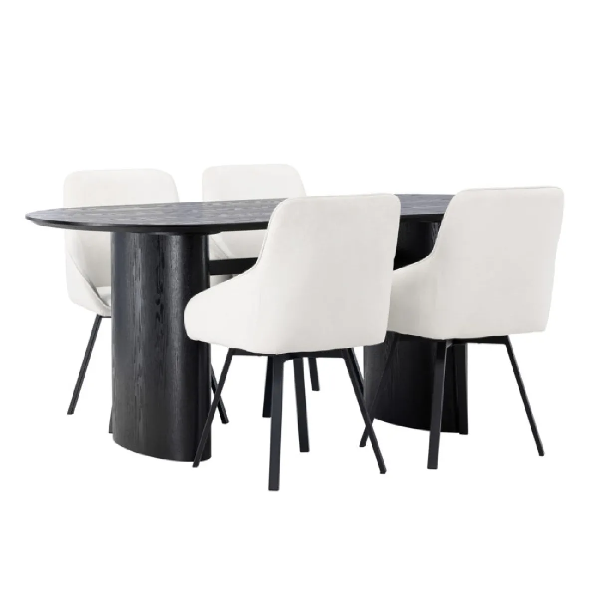 Paris prix Ensemble table à manger 4 chaises - Noir