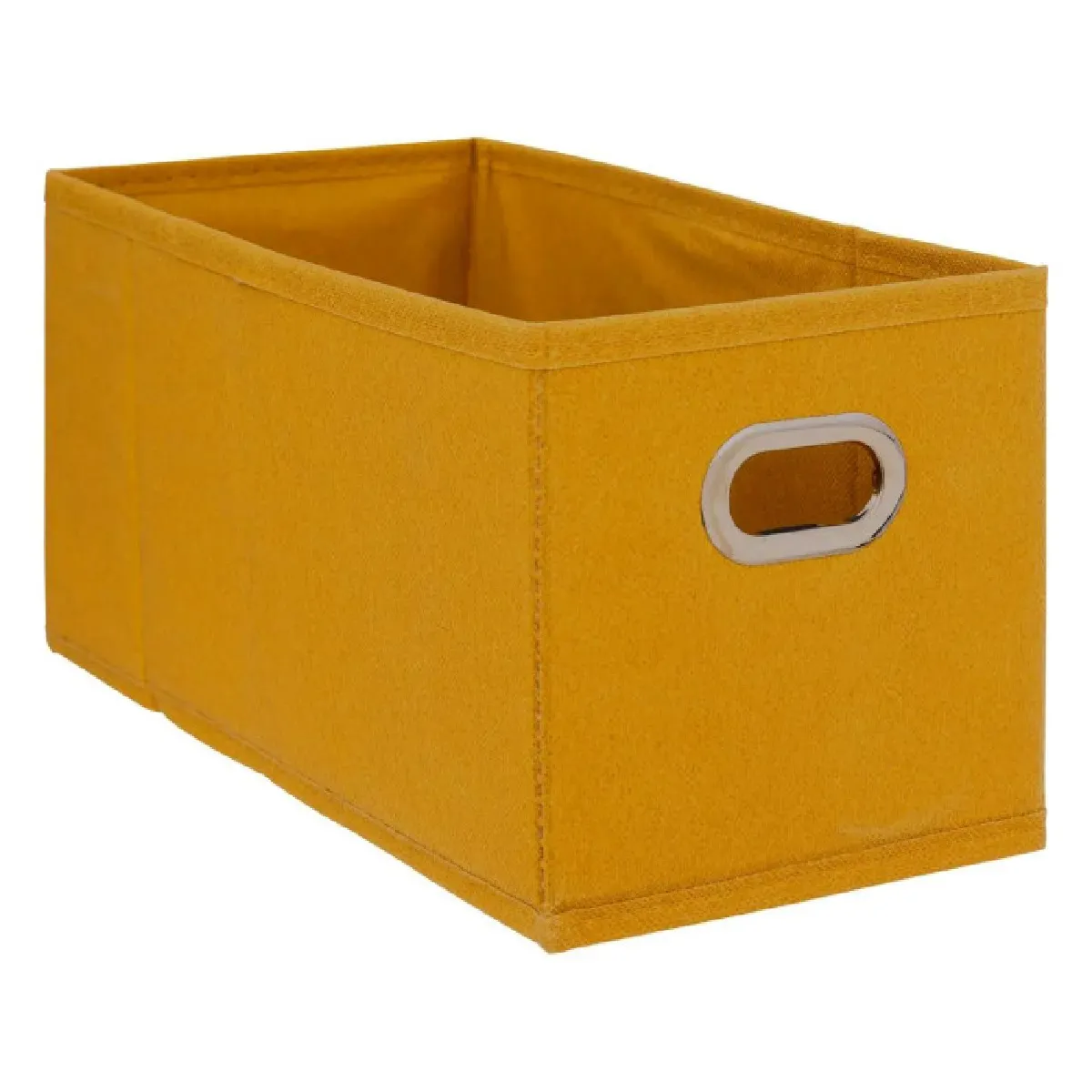 5 five simply smart Boîte de rangement tissu Jaune Moutarde 15 x 31 x 15 cm