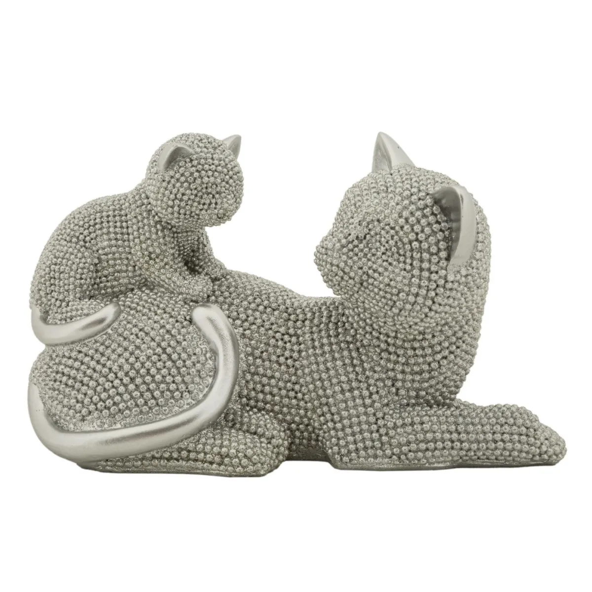 Mauro Ferretti Gris Objet Décoratif Gatto Sparky Con Cucciolo - Image 3