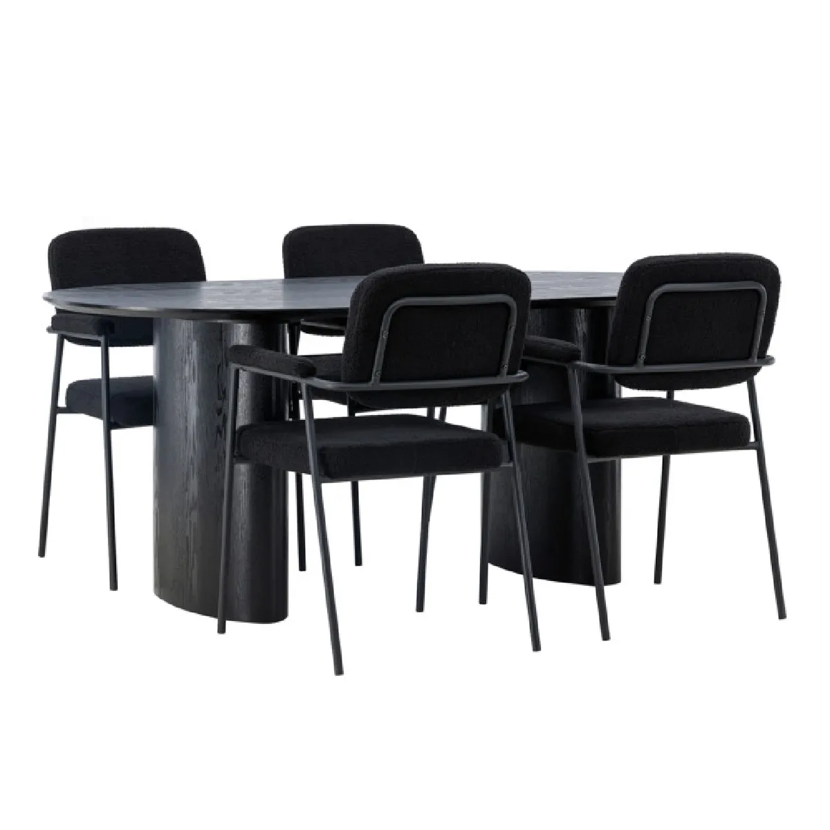 Paris prix Ensemble table à manger 4 chaises - Noir