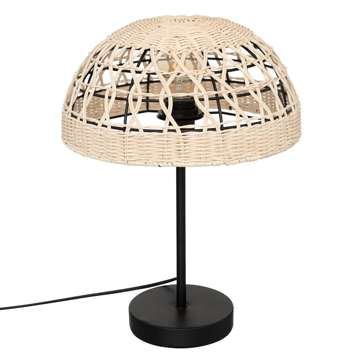 Atmosphera Lampe à poser en rotin Rory - Beige