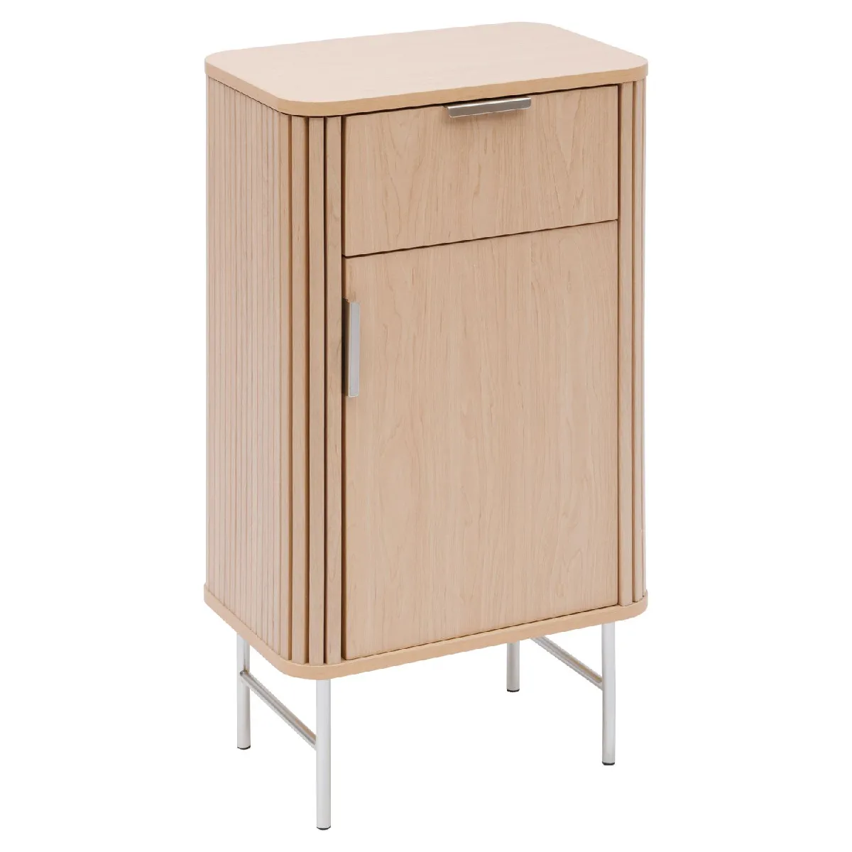 Five Simply Smart Clair/Beige Meuble Bas 1 Porte Et 1 Tiroir Effet Bois Liora