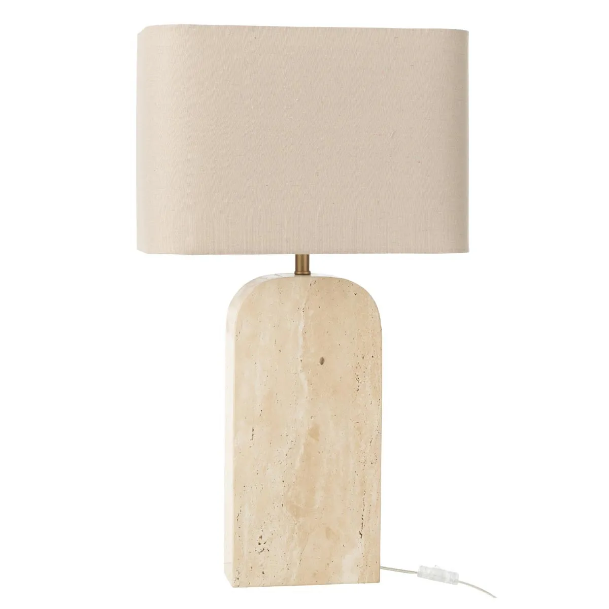 Lampe à Poser en Pierre Travertin 71cm Beige