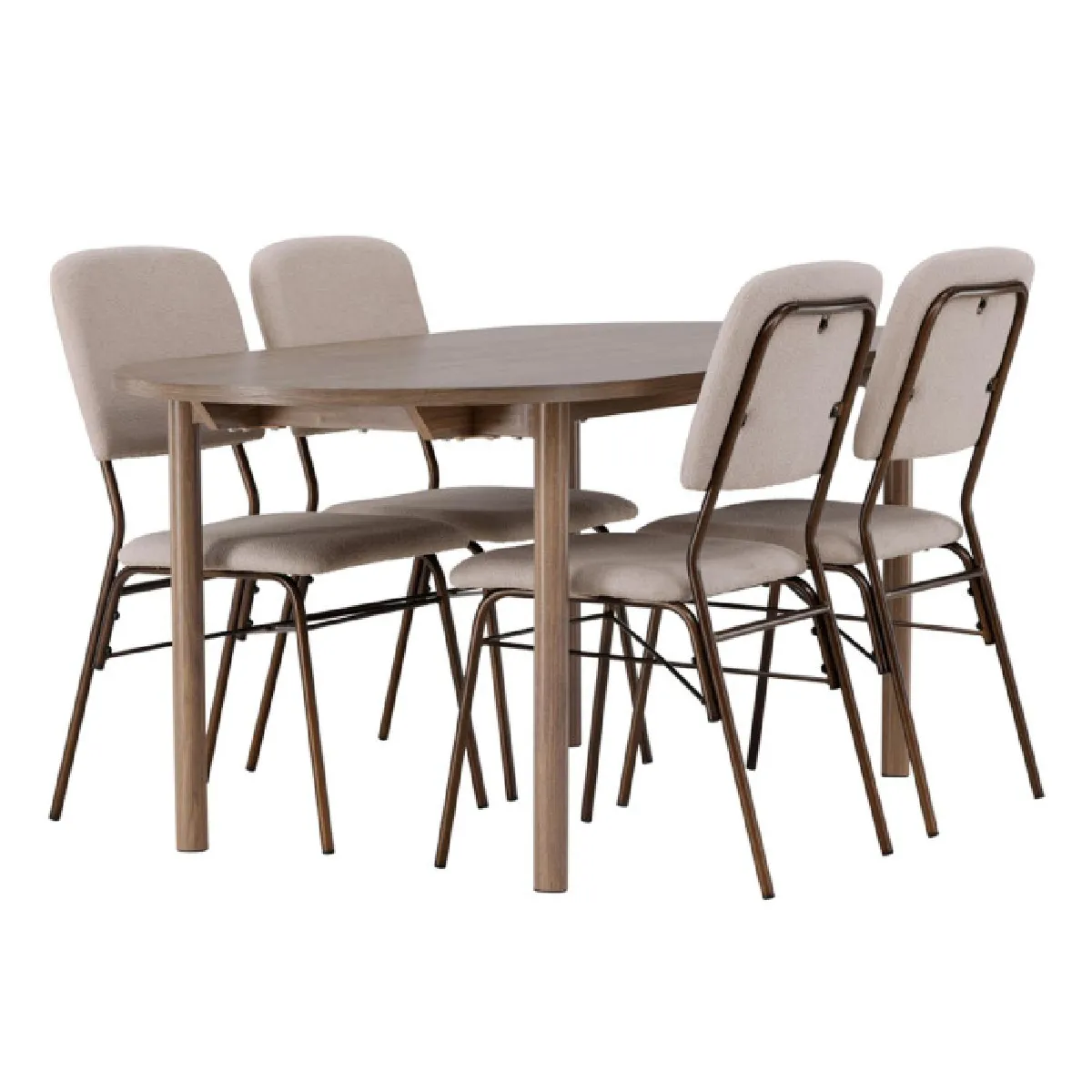 Paris prix Ensemble table à manger 4 chaises - Naturel & beige