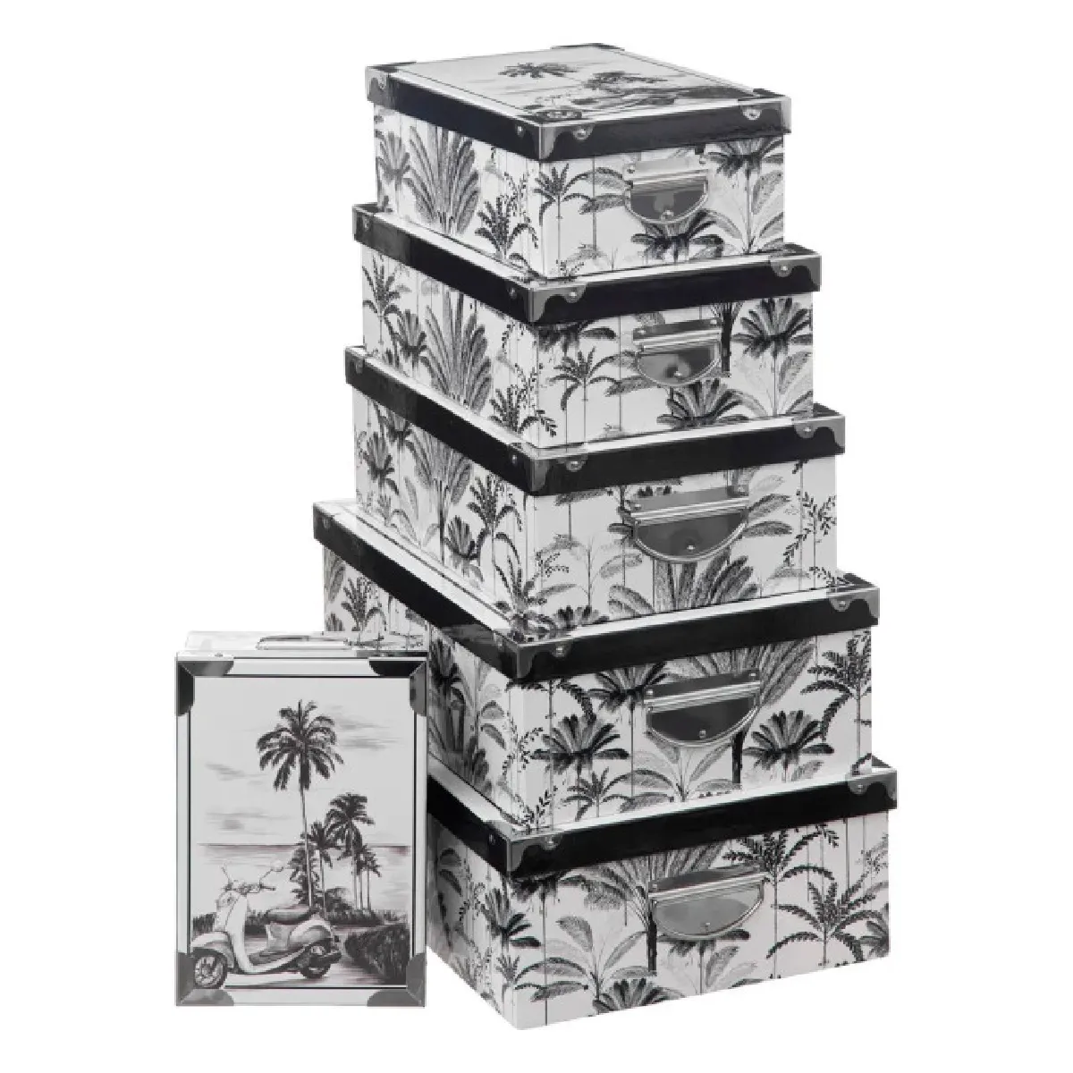 Five Simply Smart Noir/Blanc Lot 6 Boîtes Rangement - Et
