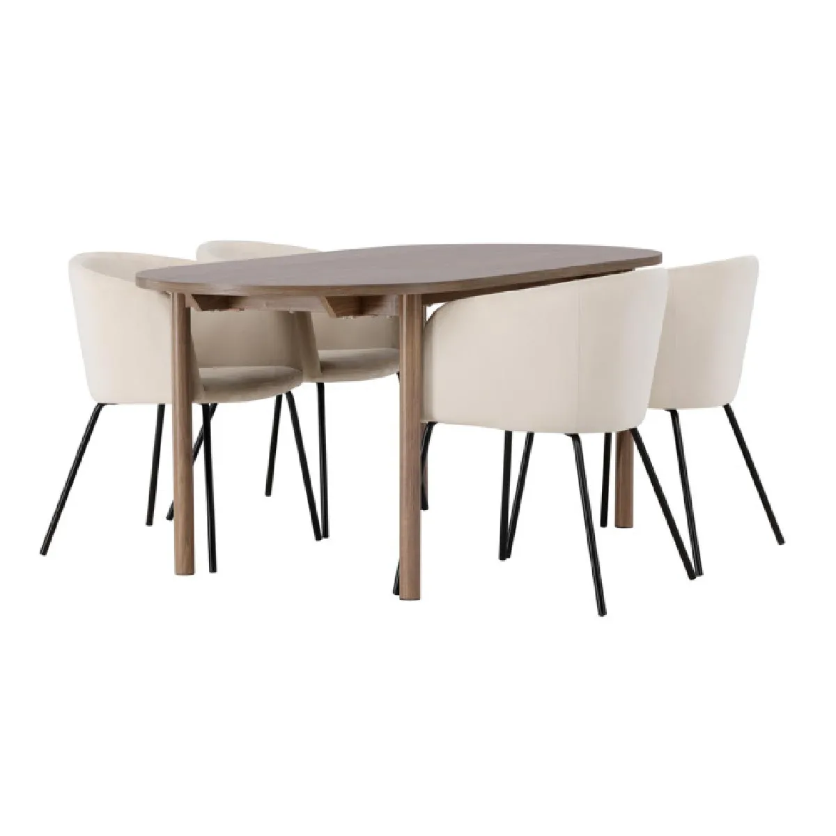 Paris prix Ensemble table à manger 4 chaises - Naturel et beige