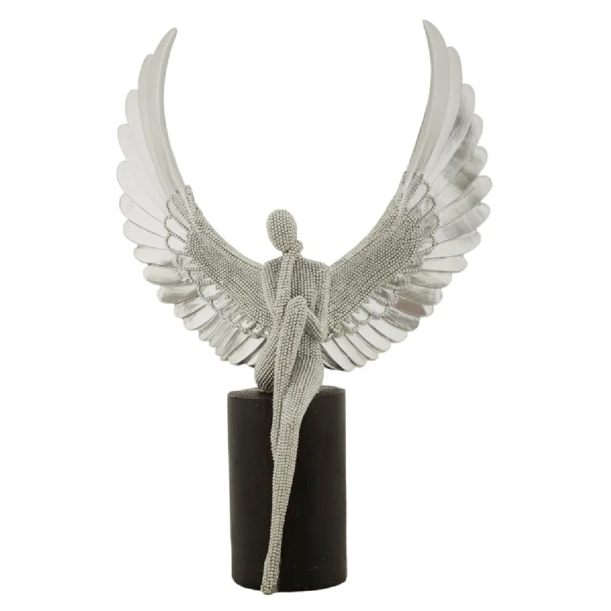 GENERIQUE - Statuette Décorative Ailes - Argent - 24x8x34 cm - Image 3