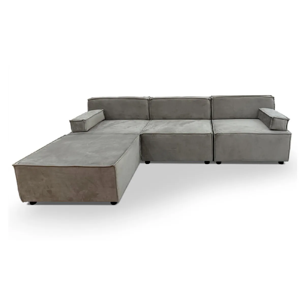 Paris Prix Canapé Droit Modulable Velours - Taupe