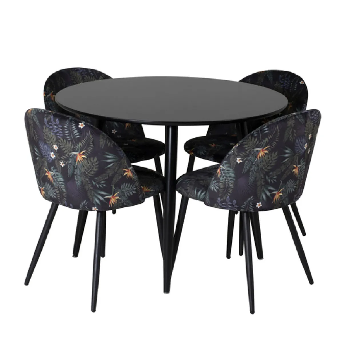 Paris prix Table à manger + 4 chaises - Noir multicolore
