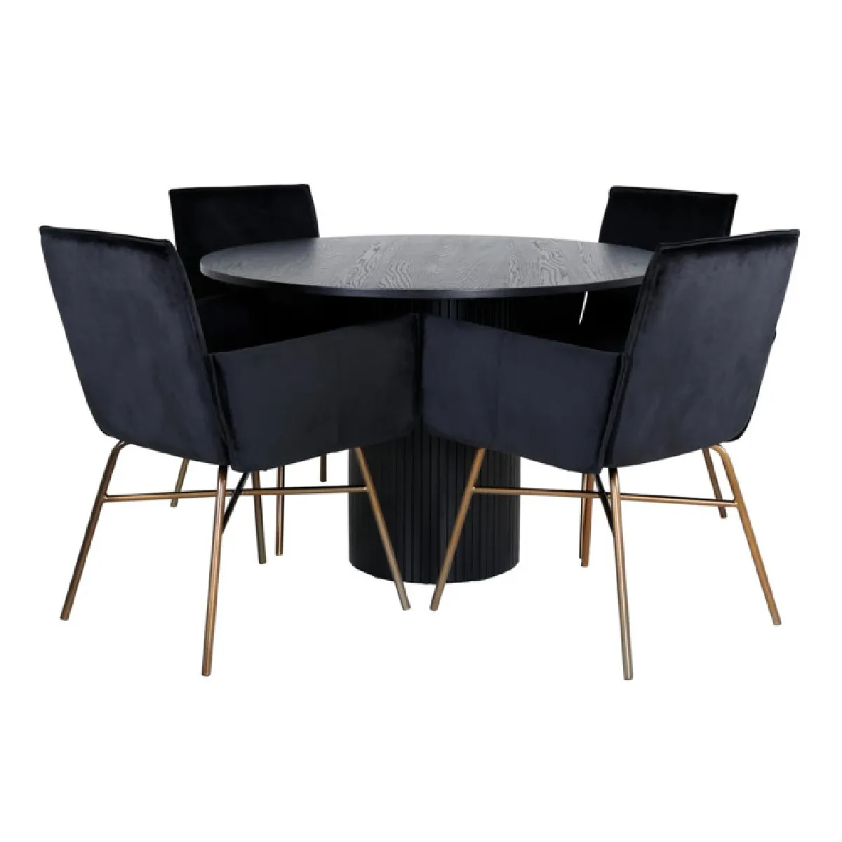 Paris prix ensemble table à manger et 4 chaises - Noir & cuivre