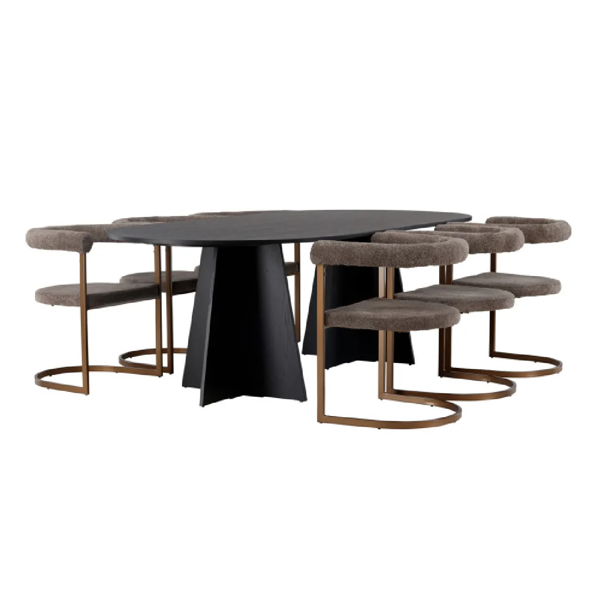 Paris prix ensemble table à manger & 6 chaises - Gris & noir