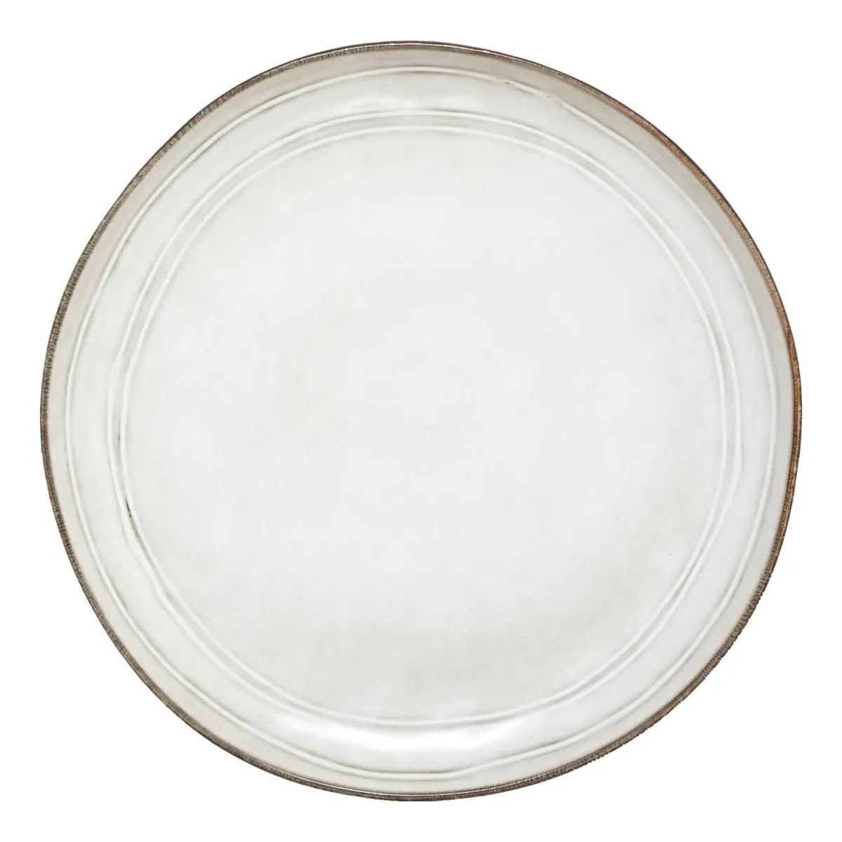 Lot de 6 Assiettes Plates Flower 26cm Gris