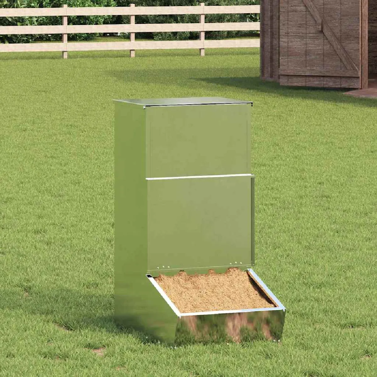Comparer les prix de vidaXL Distributeur de porcs Argent 55 x 38 x 76 cm Acier galvanisé