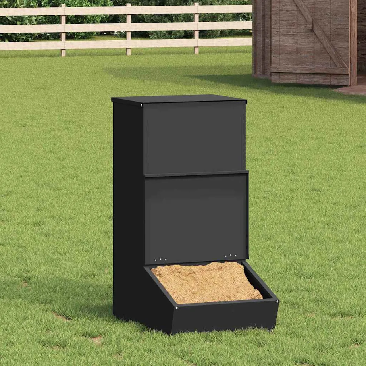Meilleurs prix pour vidaXL Distributeur de porcs Noir 55 x 51 x 91,5 cm