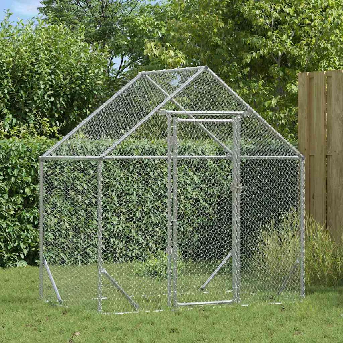 vidaXL Cage à poules 170 x 100 x 177 cm Acier galvanisé - vue 2