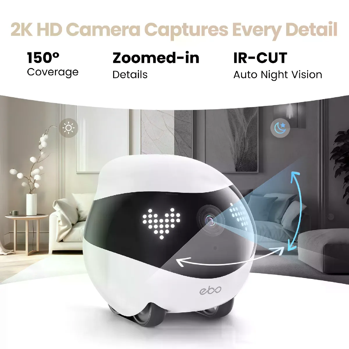 Mini Robot Caméra Espion WiFi TotalCadeau – 1080P Vision Infrarouge – Surveillance Discrète