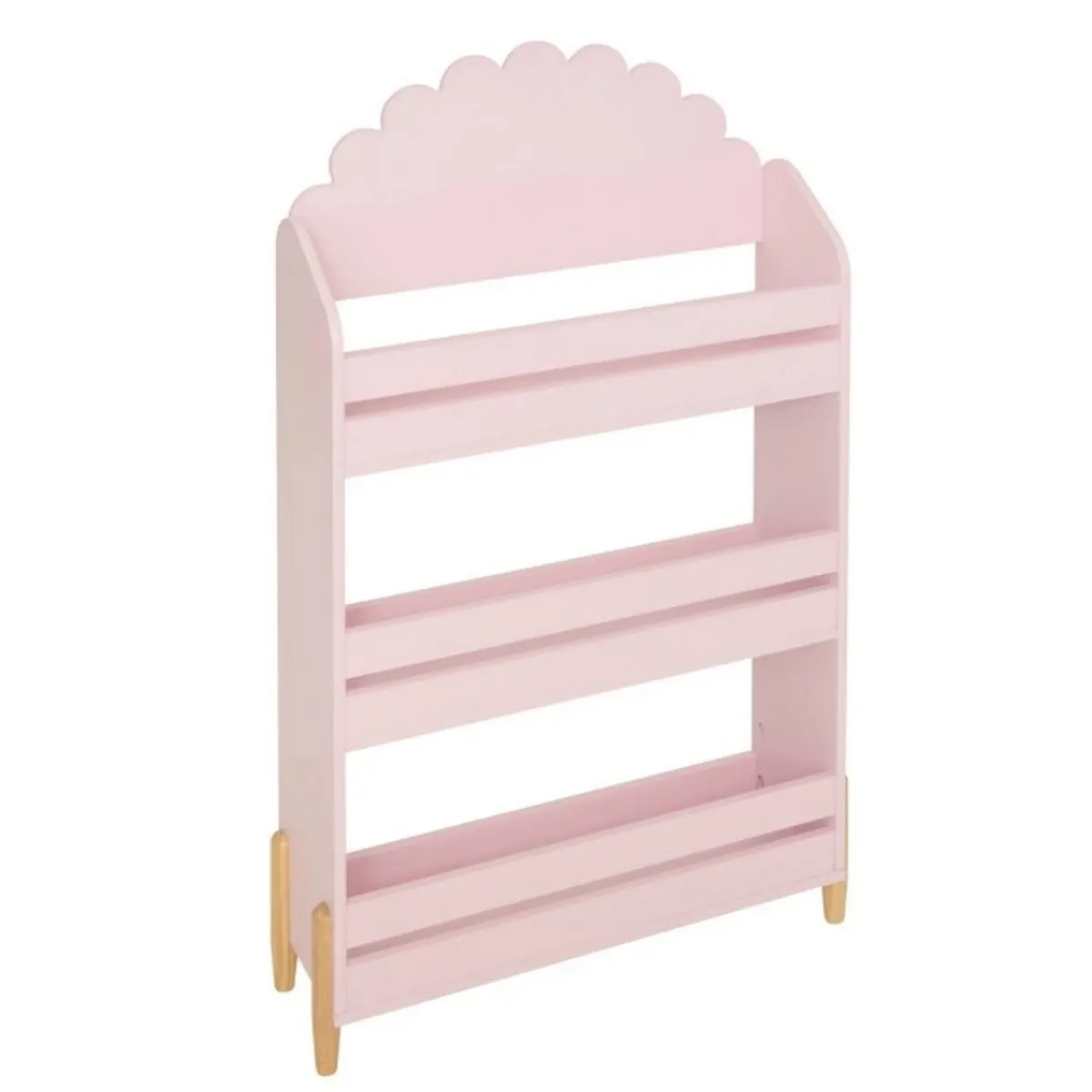 Pegane Bibliothèque enfant 3 étagères - Rose