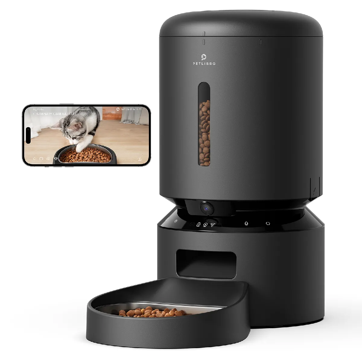 Petlibro Noir Distributeur Automatique De Croquettes Avec Caméra Granary