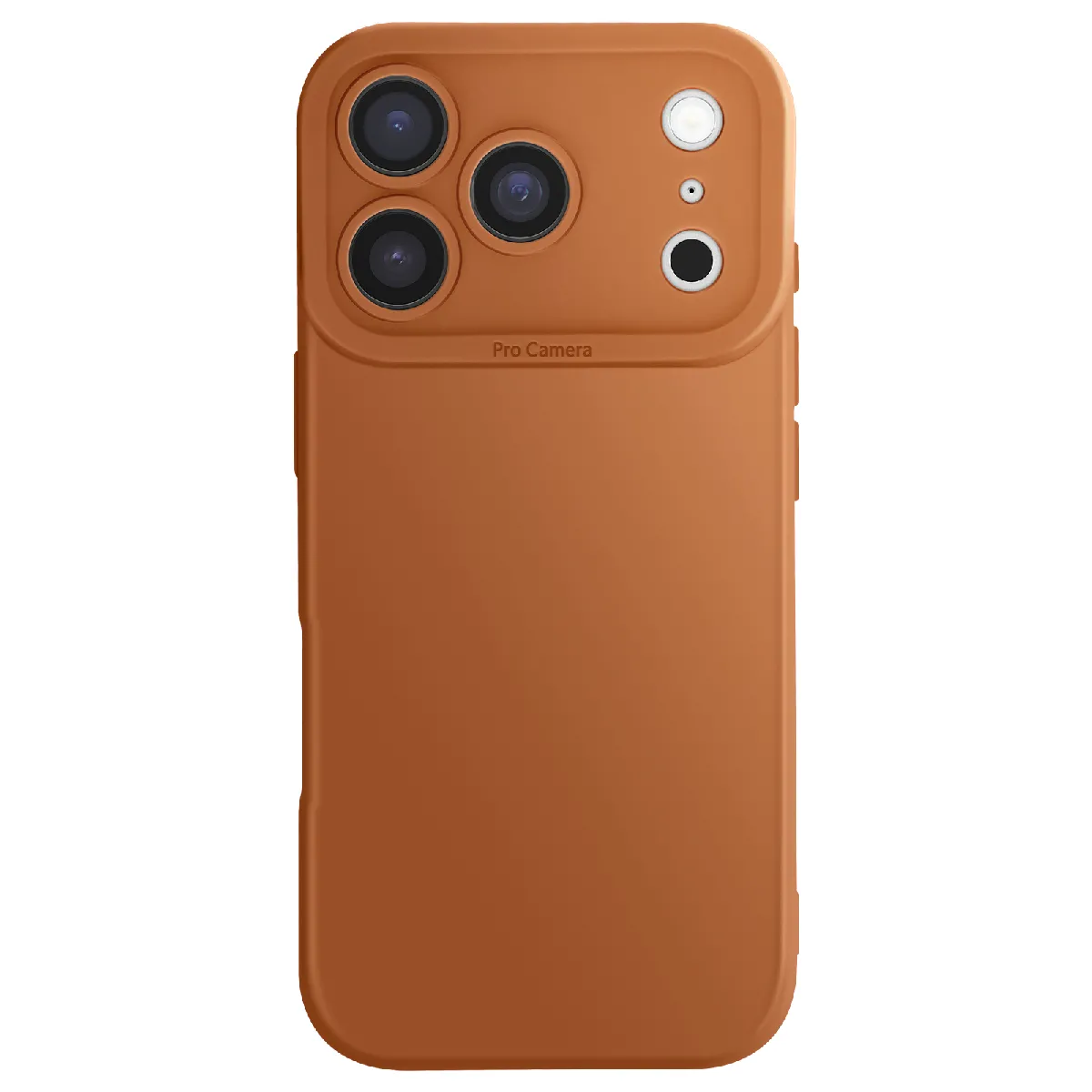 Avizar Marron Coque Pour Iphone 17 Pro En Silicone Souple Avec Renfort Bloc Caméra