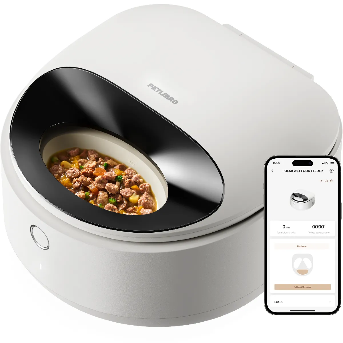 Comparer les prix de Distributeur automatique aliments humides Petlibro Polar - Blanc