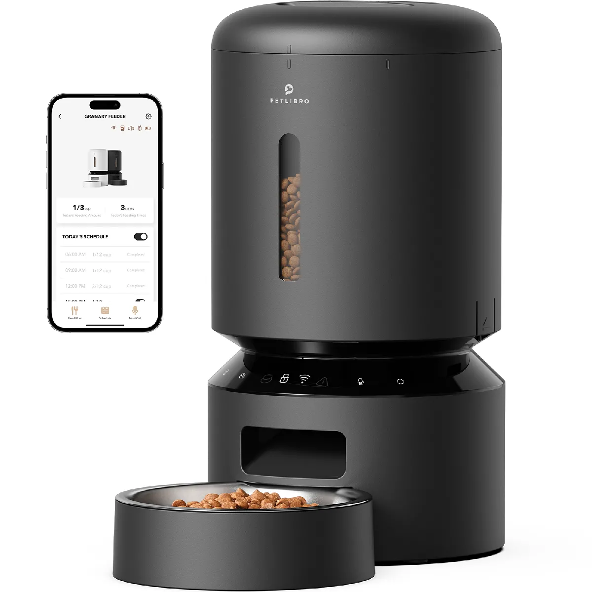 Petlibro Noir Distributeur De Croquettes Automatique Wifi Granary