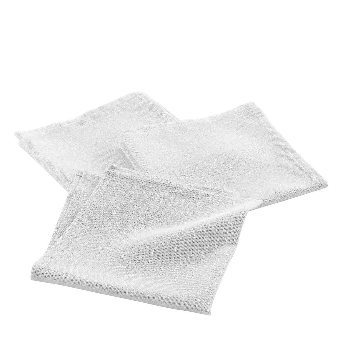Lot de 3 Serviettes de Table Silvery 40x40cm Blanc