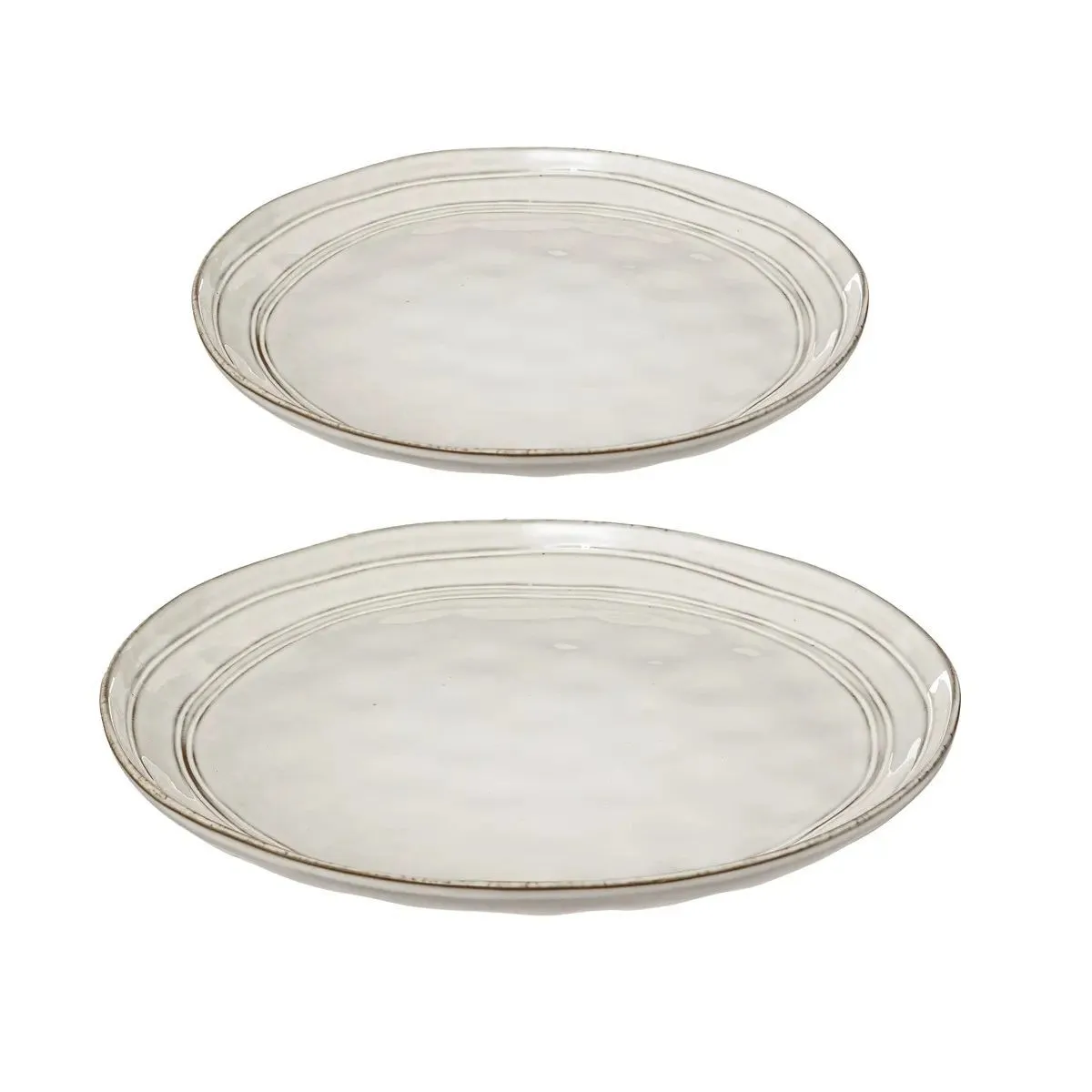 Service de Table 12 Pièces Flower 26cm Gris